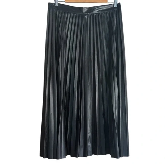 Frank Lyman Design Black Midi Skirt - Vegan Leather - Workwear - Size L - Picture 5 of 8
